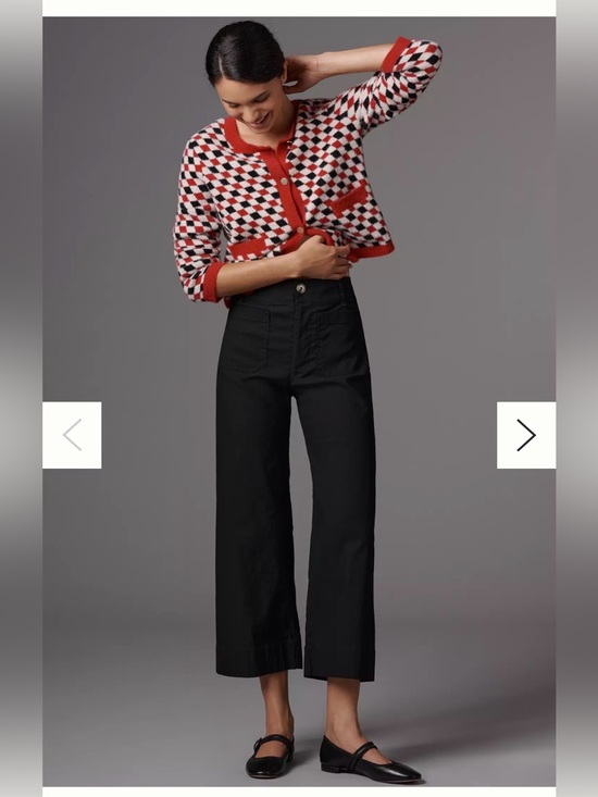 Maeve Denim - Anthropologie MAEVE The Colette Crop Pants Black Viscose Linen Cotton Size 23